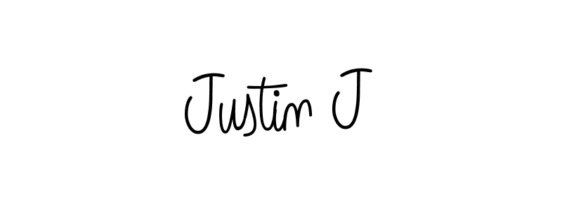 Design your own signature with our free online signature maker. With this signature software, you can create a handwritten (Angelique-Rose-font-FFP) signature for name Justin J. Justin J signature style 5 images and pictures png