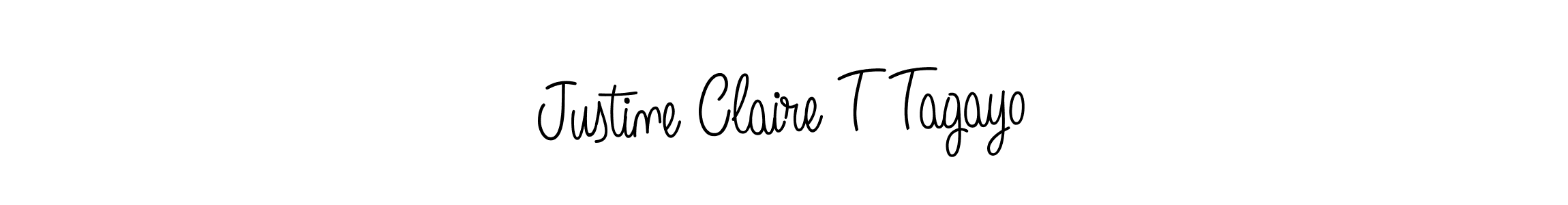 Justine Claire T Tagayo stylish signature style. Best Handwritten Sign (Angelique-Rose-font-FFP) for my name. Handwritten Signature Collection Ideas for my name Justine Claire T Tagayo. Justine Claire T Tagayo signature style 5 images and pictures png
