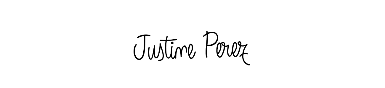 How to make Justine Perez name signature. Use Angelique-Rose-font-FFP style for creating short signs online. This is the latest handwritten sign. Justine Perez signature style 5 images and pictures png