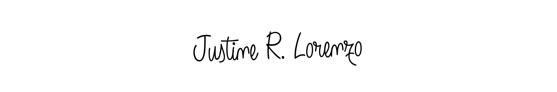 Create a beautiful signature design for name Justine R. Lorenzo. With this signature (Angelique-Rose-font-FFP) fonts, you can make a handwritten signature for free. Justine R. Lorenzo signature style 5 images and pictures png