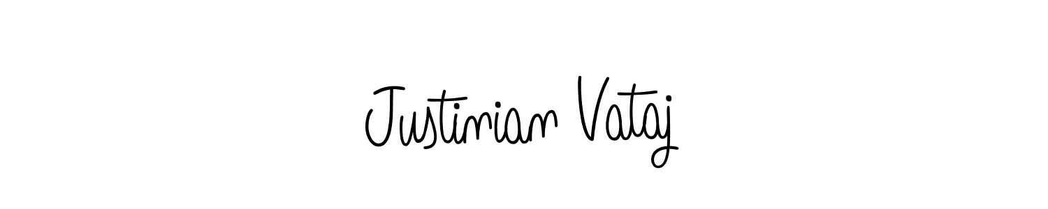 Design your own signature with our free online signature maker. With this signature software, you can create a handwritten (Angelique-Rose-font-FFP) signature for name Justinian Vataj. Justinian Vataj signature style 5 images and pictures png