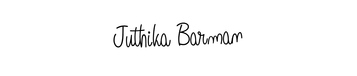 Use a signature maker to create a handwritten signature online. With this signature software, you can design (Angelique-Rose-font-FFP) your own signature for name Juthika Barman. Juthika Barman signature style 5 images and pictures png