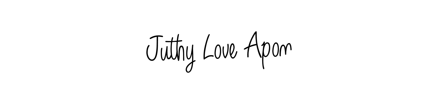 Use a signature maker to create a handwritten signature online. With this signature software, you can design (Angelique-Rose-font-FFP) your own signature for name Juthy Love Apon. Juthy Love Apon signature style 5 images and pictures png