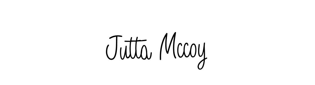 The best way (Angelique-Rose-font-FFP) to make a short signature is to pick only two or three words in your name. The name Jutta Mccoy include a total of six letters. For converting this name. Jutta Mccoy signature style 5 images and pictures png