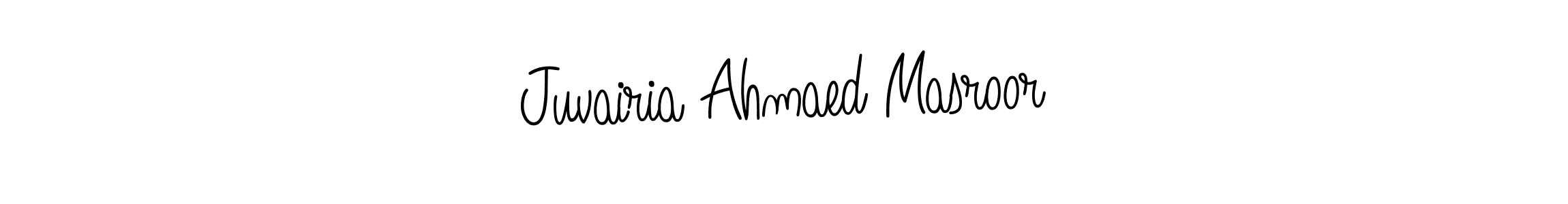 Use a signature maker to create a handwritten signature online. With this signature software, you can design (Angelique-Rose-font-FFP) your own signature for name Juvairia Ahmaed Masroor. Juvairia Ahmaed Masroor signature style 5 images and pictures png