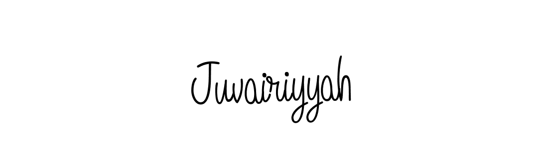 You should practise on your own different ways (Angelique-Rose-font-FFP) to write your name (Juvairiyyah) in signature. don't let someone else do it for you. Juvairiyyah signature style 5 images and pictures png