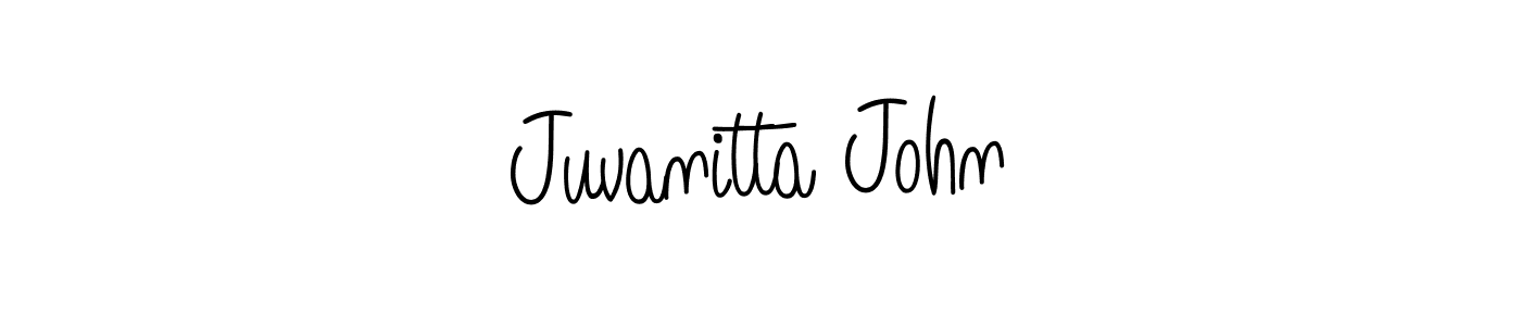 Juvanitta John stylish signature style. Best Handwritten Sign (Angelique-Rose-font-FFP) for my name. Handwritten Signature Collection Ideas for my name Juvanitta John. Juvanitta John signature style 5 images and pictures png