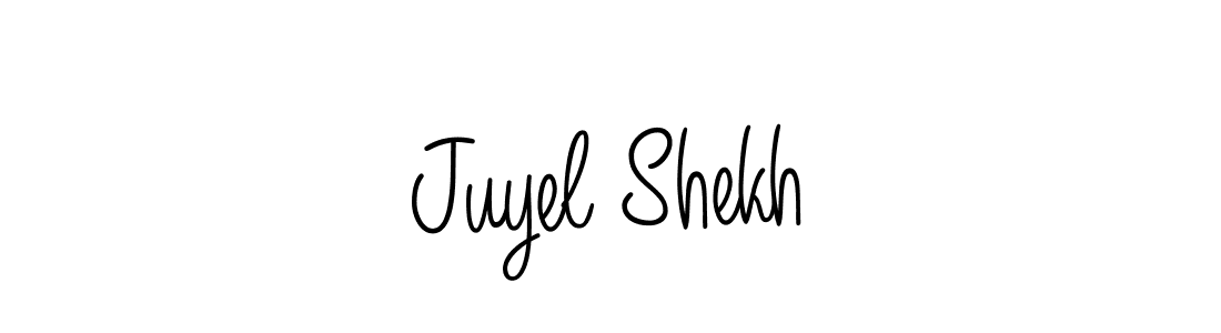 Use a signature maker to create a handwritten signature online. With this signature software, you can design (Angelique-Rose-font-FFP) your own signature for name Juyel Shekh. Juyel Shekh signature style 5 images and pictures png