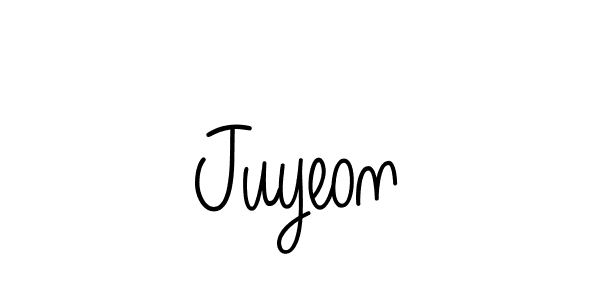 Make a beautiful signature design for name Juyeon. With this signature (Angelique-Rose-font-FFP) style, you can create a handwritten signature for free. Juyeon signature style 5 images and pictures png