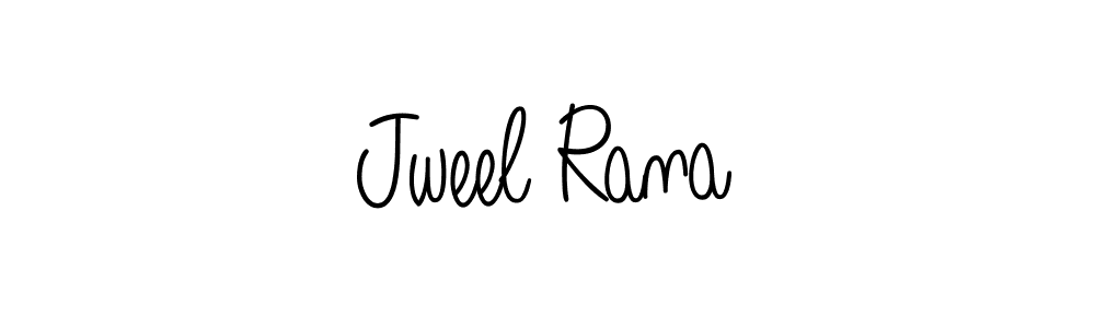 You should practise on your own different ways (Angelique-Rose-font-FFP) to write your name (Jweel Rana) in signature. don't let someone else do it for you. Jweel Rana signature style 5 images and pictures png