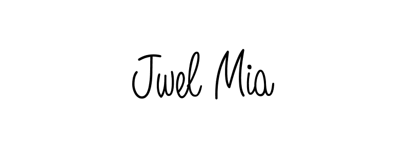 You should practise on your own different ways (Angelique-Rose-font-FFP) to write your name (Jwel Mia) in signature. don't let someone else do it for you. Jwel Mia signature style 5 images and pictures png