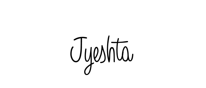 Jyeshta stylish signature style. Best Handwritten Sign (Angelique-Rose-font-FFP) for my name. Handwritten Signature Collection Ideas for my name Jyeshta. Jyeshta signature style 5 images and pictures png