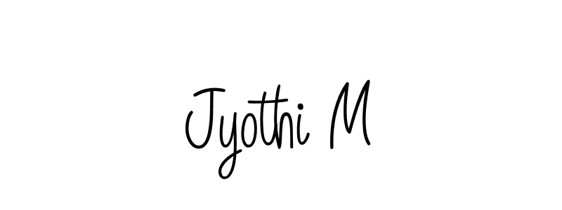 Use a signature maker to create a handwritten signature online. With this signature software, you can design (Angelique-Rose-font-FFP) your own signature for name Jyothi M. Jyothi M signature style 5 images and pictures png