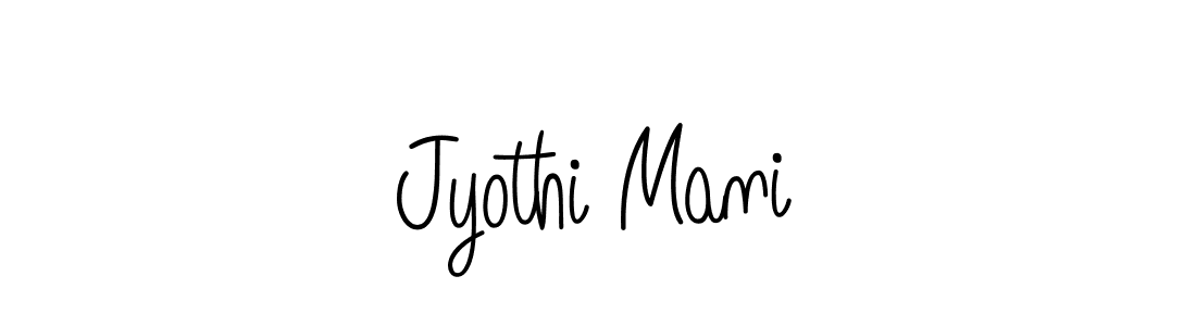 Jyothi Mani stylish signature style. Best Handwritten Sign (Angelique-Rose-font-FFP) for my name. Handwritten Signature Collection Ideas for my name Jyothi Mani. Jyothi Mani signature style 5 images and pictures png