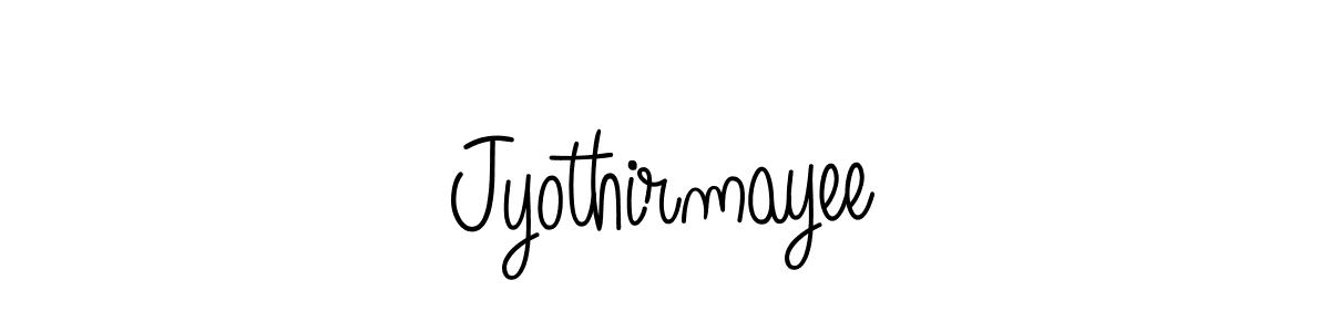 Use a signature maker to create a handwritten signature online. With this signature software, you can design (Angelique-Rose-font-FFP) your own signature for name Jyothirmayee. Jyothirmayee signature style 5 images and pictures png