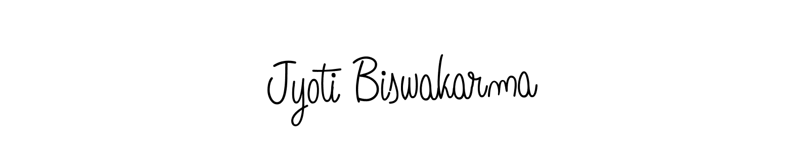 The best way (Angelique-Rose-font-FFP) to make a short signature is to pick only two or three words in your name. The name Jyoti Biswakarma include a total of six letters. For converting this name. Jyoti Biswakarma signature style 5 images and pictures png