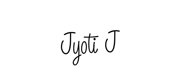 Use a signature maker to create a handwritten signature online. With this signature software, you can design (Angelique-Rose-font-FFP) your own signature for name Jyoti J. Jyoti J signature style 5 images and pictures png