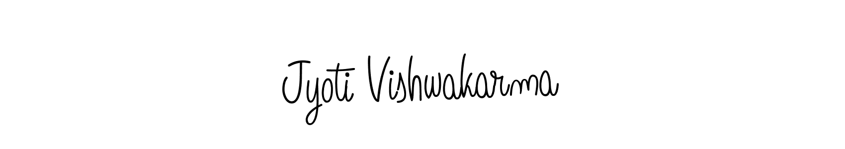 You should practise on your own different ways (Angelique-Rose-font-FFP) to write your name (Jyoti Vishwakarma) in signature. don't let someone else do it for you. Jyoti Vishwakarma signature style 5 images and pictures png
