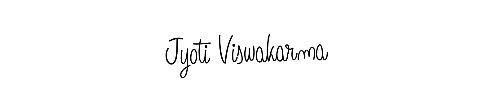 You should practise on your own different ways (Angelique-Rose-font-FFP) to write your name (Jyoti Viswakarma) in signature. don't let someone else do it for you. Jyoti Viswakarma signature style 5 images and pictures png