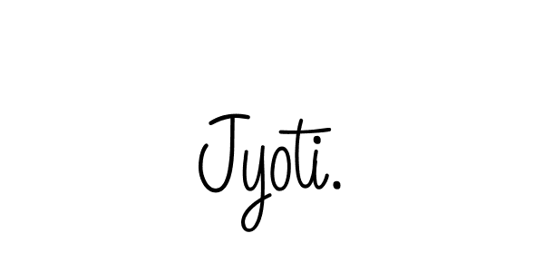 You should practise on your own different ways (Angelique-Rose-font-FFP) to write your name (Jyoti.) in signature. don't let someone else do it for you. Jyoti. signature style 5 images and pictures png