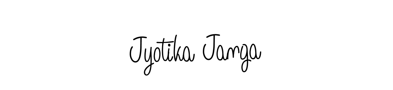 Jyotika Janga stylish signature style. Best Handwritten Sign (Angelique-Rose-font-FFP) for my name. Handwritten Signature Collection Ideas for my name Jyotika Janga. Jyotika Janga signature style 5 images and pictures png