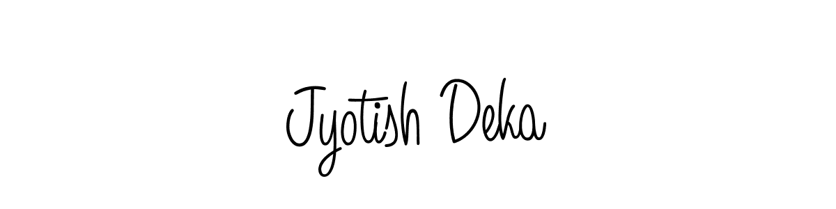 How to make Jyotish Deka name signature. Use Angelique-Rose-font-FFP style for creating short signs online. This is the latest handwritten sign. Jyotish Deka signature style 5 images and pictures png