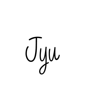 Make a beautiful signature design for name Jyu. With this signature (Angelique-Rose-font-FFP) style, you can create a handwritten signature for free. Jyu signature style 5 images and pictures png