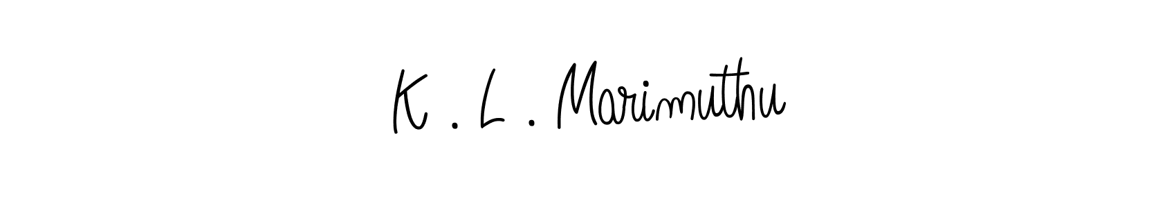 The best way (Angelique-Rose-font-FFP) to make a short signature is to pick only two or three words in your name. The name K . L . Marimuthu include a total of six letters. For converting this name. K . L . Marimuthu signature style 5 images and pictures png