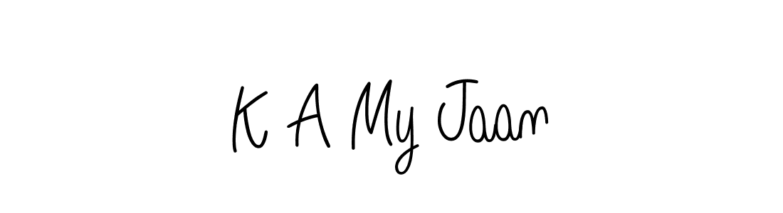 if you are searching for the best signature style for your name K A My Jaan. so please give up your signature search. here we have designed multiple signature styles  using Angelique-Rose-font-FFP. K A My Jaan signature style 5 images and pictures png