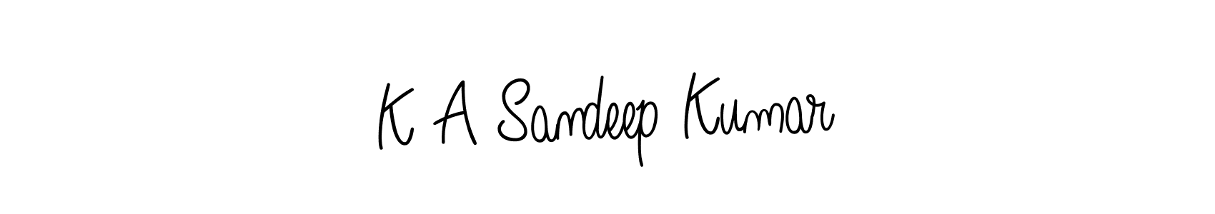 Make a beautiful signature design for name K A Sandeep Kumar. With this signature (Angelique-Rose-font-FFP) style, you can create a handwritten signature for free. K A Sandeep Kumar signature style 5 images and pictures png
