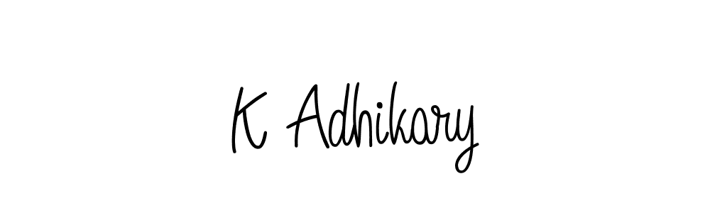 Also we have K Adhikary name is the best signature style. Create professional handwritten signature collection using Angelique-Rose-font-FFP autograph style. K Adhikary signature style 5 images and pictures png