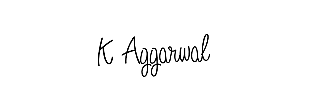 How to make K Aggarwal name signature. Use Angelique-Rose-font-FFP style for creating short signs online. This is the latest handwritten sign. K Aggarwal signature style 5 images and pictures png