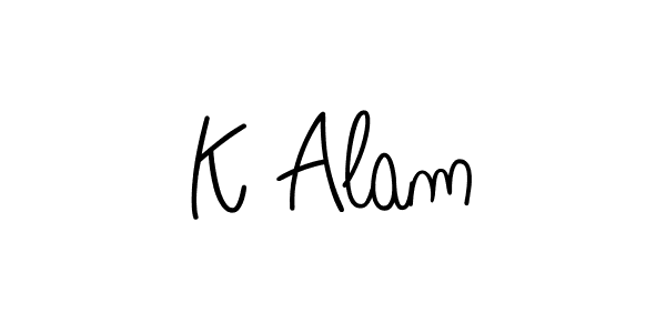 Create a beautiful signature design for name K Alam. With this signature (Angelique-Rose-font-FFP) fonts, you can make a handwritten signature for free. K Alam signature style 5 images and pictures png