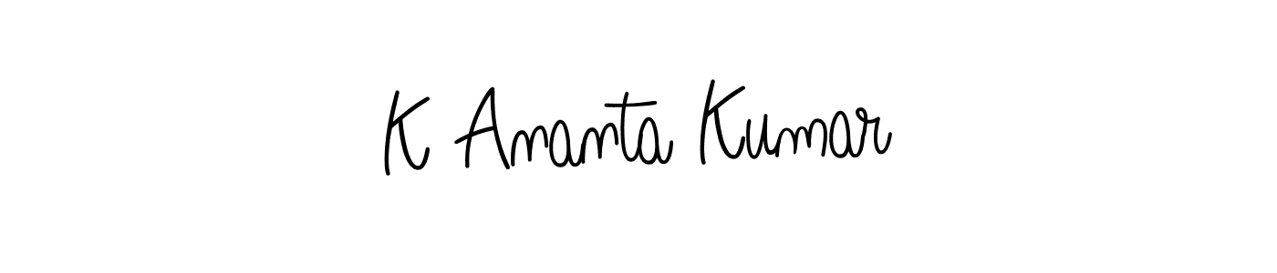 You should practise on your own different ways (Angelique-Rose-font-FFP) to write your name (K Ananta Kumar) in signature. don't let someone else do it for you. K Ananta Kumar signature style 5 images and pictures png