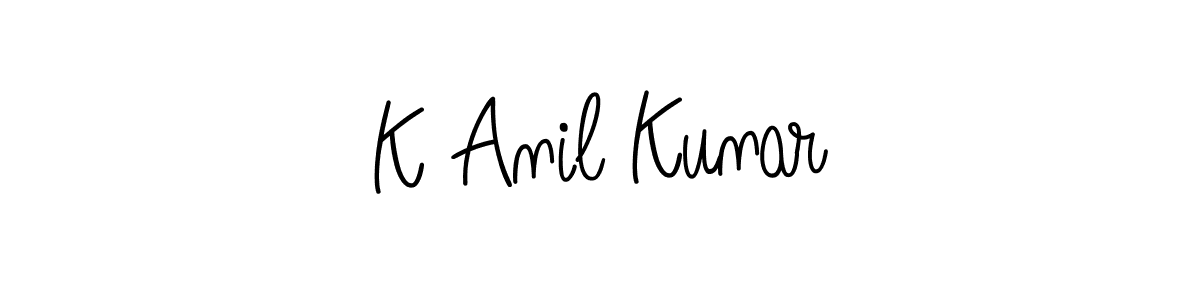The best way (Angelique-Rose-font-FFP) to make a short signature is to pick only two or three words in your name. The name K Anil Kunar include a total of six letters. For converting this name. K Anil Kunar signature style 5 images and pictures png