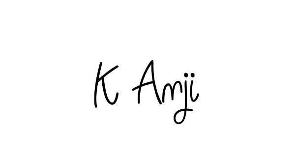 The best way (Angelique-Rose-font-FFP) to make a short signature is to pick only two or three words in your name. The name K Anji include a total of six letters. For converting this name. K Anji signature style 5 images and pictures png