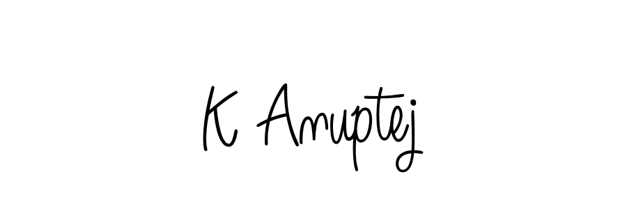 K Anuptej stylish signature style. Best Handwritten Sign (Angelique-Rose-font-FFP) for my name. Handwritten Signature Collection Ideas for my name K Anuptej. K Anuptej signature style 5 images and pictures png