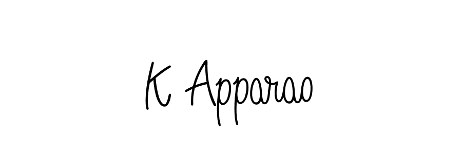 Create a beautiful signature design for name K Apparao. With this signature (Angelique-Rose-font-FFP) fonts, you can make a handwritten signature for free. K Apparao signature style 5 images and pictures png