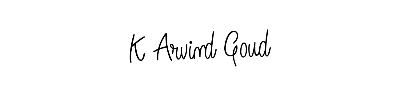 The best way (Angelique-Rose-font-FFP) to make a short signature is to pick only two or three words in your name. The name K Arvind Goud include a total of six letters. For converting this name. K Arvind Goud signature style 5 images and pictures png