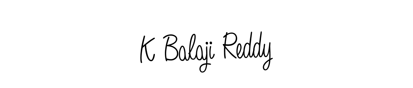 How to make K Balaji Reddy name signature. Use Angelique-Rose-font-FFP style for creating short signs online. This is the latest handwritten sign. K Balaji Reddy signature style 5 images and pictures png