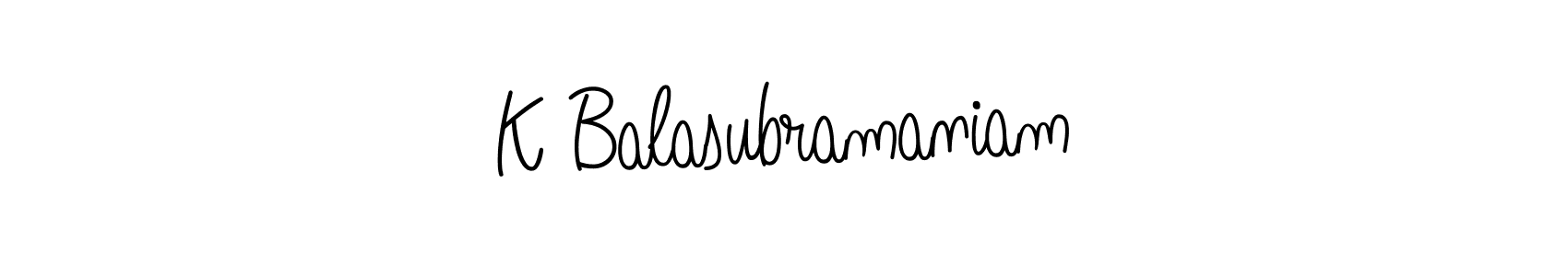 K Balasubramaniam stylish signature style. Best Handwritten Sign (Angelique-Rose-font-FFP) for my name. Handwritten Signature Collection Ideas for my name K Balasubramaniam. K Balasubramaniam signature style 5 images and pictures png