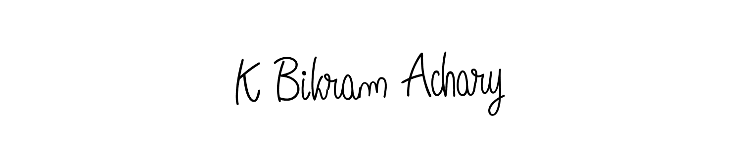 if you are searching for the best signature style for your name K Bikram Achary. so please give up your signature search. here we have designed multiple signature styles  using Angelique-Rose-font-FFP. K Bikram Achary signature style 5 images and pictures png