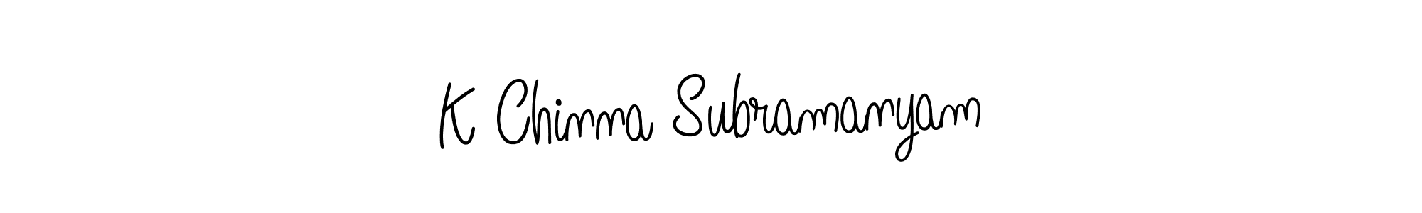 Design your own signature with our free online signature maker. With this signature software, you can create a handwritten (Angelique-Rose-font-FFP) signature for name K Chinna Subramanyam. K Chinna Subramanyam signature style 5 images and pictures png