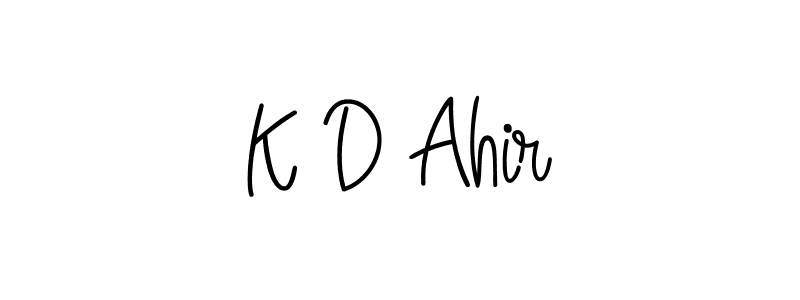 K D Ahir stylish signature style. Best Handwritten Sign (Angelique-Rose-font-FFP) for my name. Handwritten Signature Collection Ideas for my name K D Ahir. K D Ahir signature style 5 images and pictures png