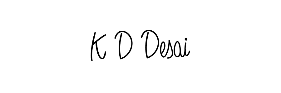 The best way (Angelique-Rose-font-FFP) to make a short signature is to pick only two or three words in your name. The name K D Desai include a total of six letters. For converting this name. K D Desai signature style 5 images and pictures png