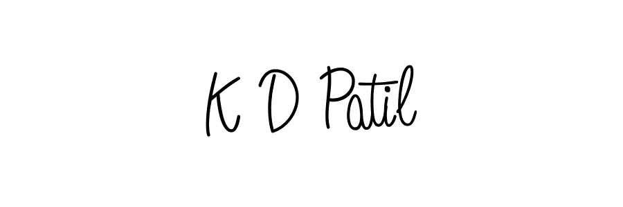 Make a beautiful signature design for name K D Patil. With this signature (Angelique-Rose-font-FFP) style, you can create a handwritten signature for free. K D Patil signature style 5 images and pictures png