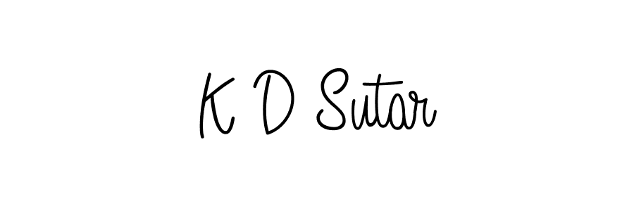Design your own signature with our free online signature maker. With this signature software, you can create a handwritten (Angelique-Rose-font-FFP) signature for name K D Sutar. K D Sutar signature style 5 images and pictures png