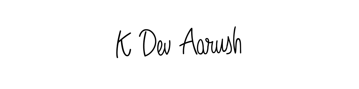 Check out images of Autograph of K Dev Aarush name. Actor K Dev Aarush Signature Style. Angelique-Rose-font-FFP is a professional sign style online. K Dev Aarush signature style 5 images and pictures png