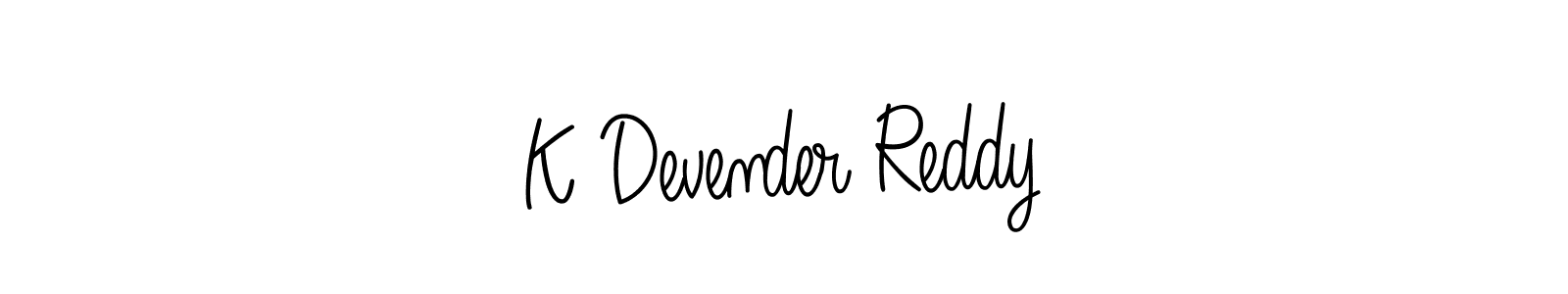 Make a beautiful signature design for name K Devender Reddy. With this signature (Angelique-Rose-font-FFP) style, you can create a handwritten signature for free. K Devender Reddy signature style 5 images and pictures png