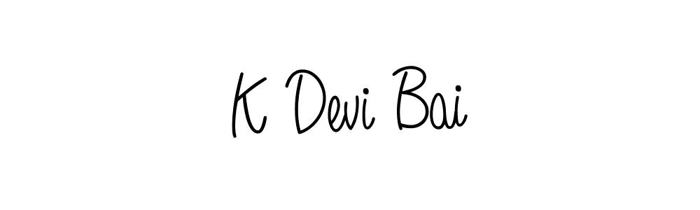 Use a signature maker to create a handwritten signature online. With this signature software, you can design (Angelique-Rose-font-FFP) your own signature for name K Devi Bai. K Devi Bai signature style 5 images and pictures png